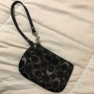 Black and Silver Coach Wristlet